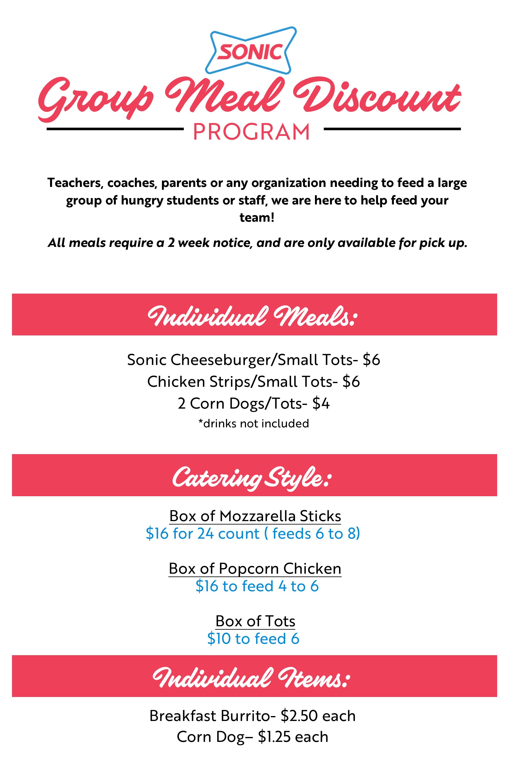 Group Meal Dining Program